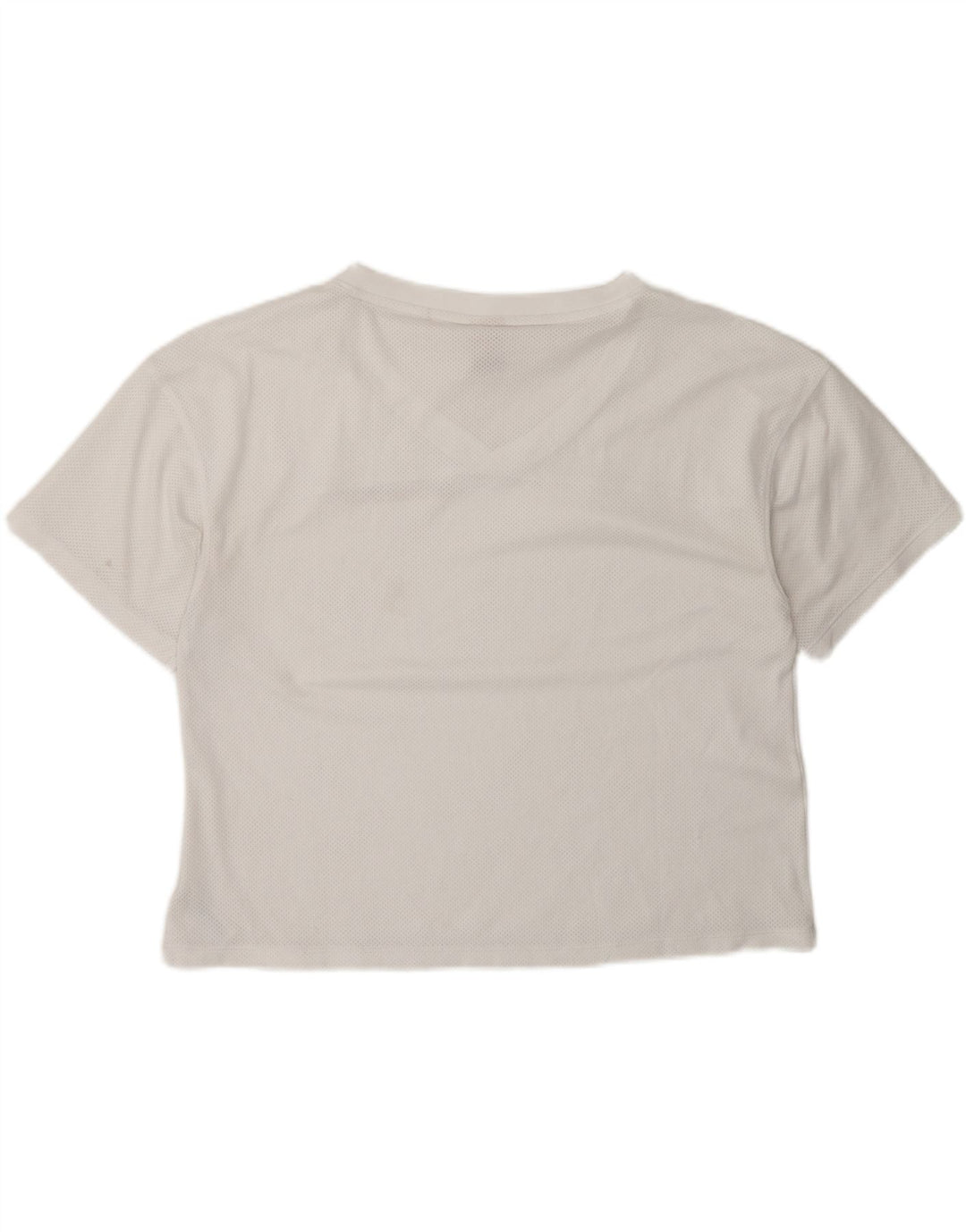 TOMMY HILFIGER Womens Crop T-Shirt Top UK 14 Medium White Polyester Vintage Tommy Hilfiger and Second-Hand Tommy Hilfiger from Messina Hembry 