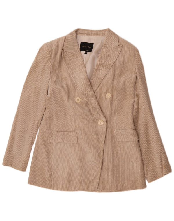 Jaqueta blazer de veludo feminino Massimo Dutti UE 40 médio bege
