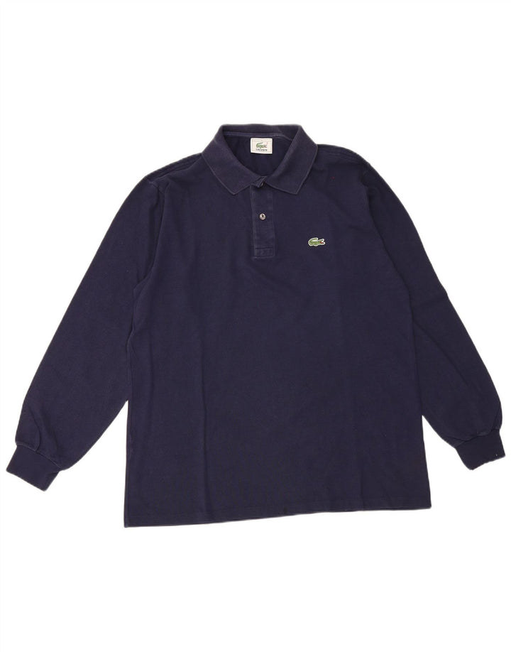 Lacoste Mens Long Sleeve Polo Shirt Size 4 Medium Navy Blue
