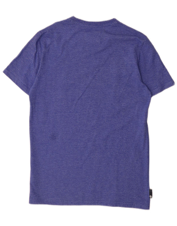 Superdry Mens Graphic T-Shirt Top Large Blue Flecked Cotton