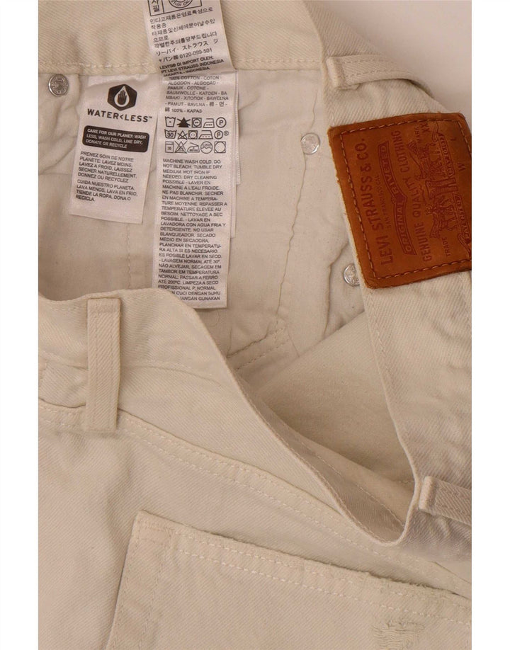 Levi's Womens 501 Distressed Denim Shorts W30 Medium Off White Cotton