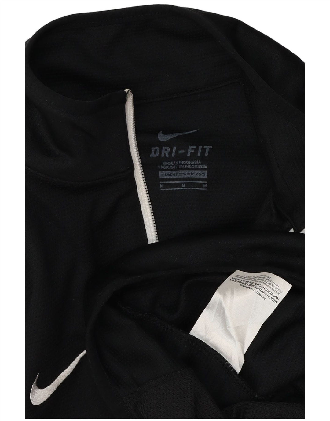 Nike Womens Graphic Tracksuit Top Jacket UK 14 Medium Black Polyester