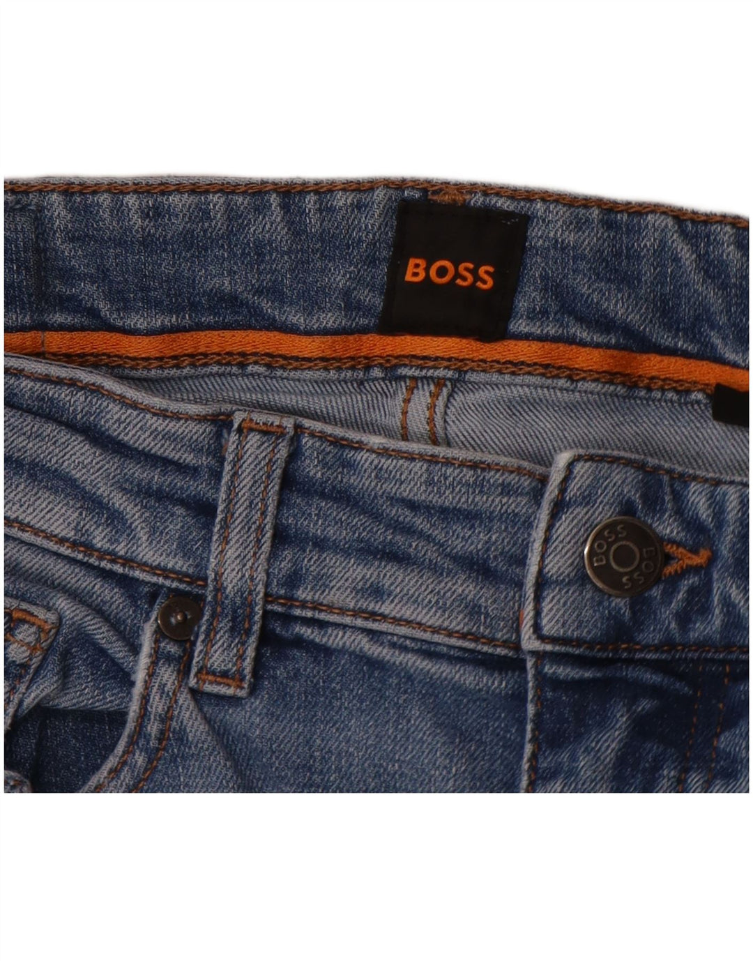 Hugo Boss Mens Distressed Slim Jeans W32 L32 Blue Cotton