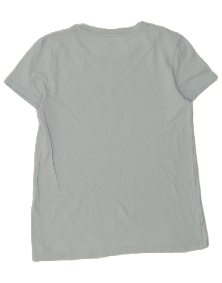 LEVI'S Womens Graphic T-Shirt Top UK 10 Small Blue Vintage Levi's and Second-Hand Levi's from Messina Hembry 