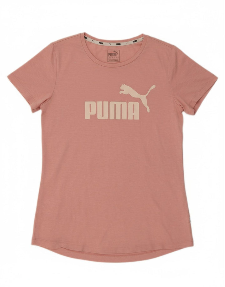 PUMA Womens Graphic T-Shirt Top UK 12 Medium Pink Polyester