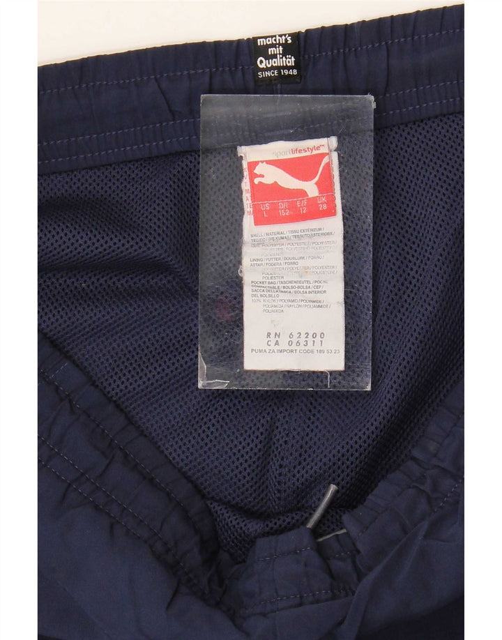 Puma Boys Graphic Sport Shorts 13-14 Years Navy Blue Polyester