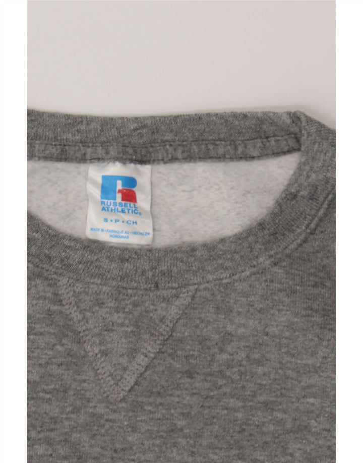 RUSSELL ATHLETIC Mens Sonics Volleyball Sweatshirt Jumper Small Grey Vintage Russell Athletic and Second-Hand Russell Athletic from Messina Hembry 