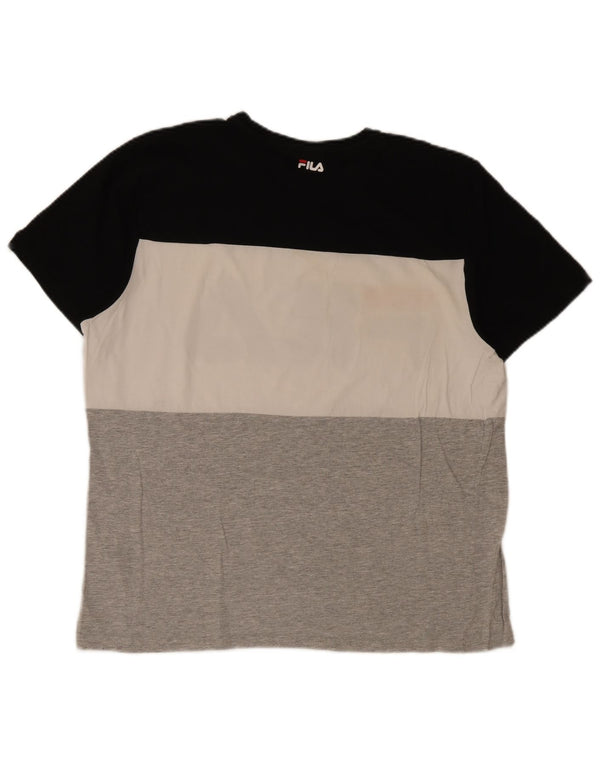 Fila Mens Graphic T-Shirt Top XL Multicoloured Colourblock Cotton