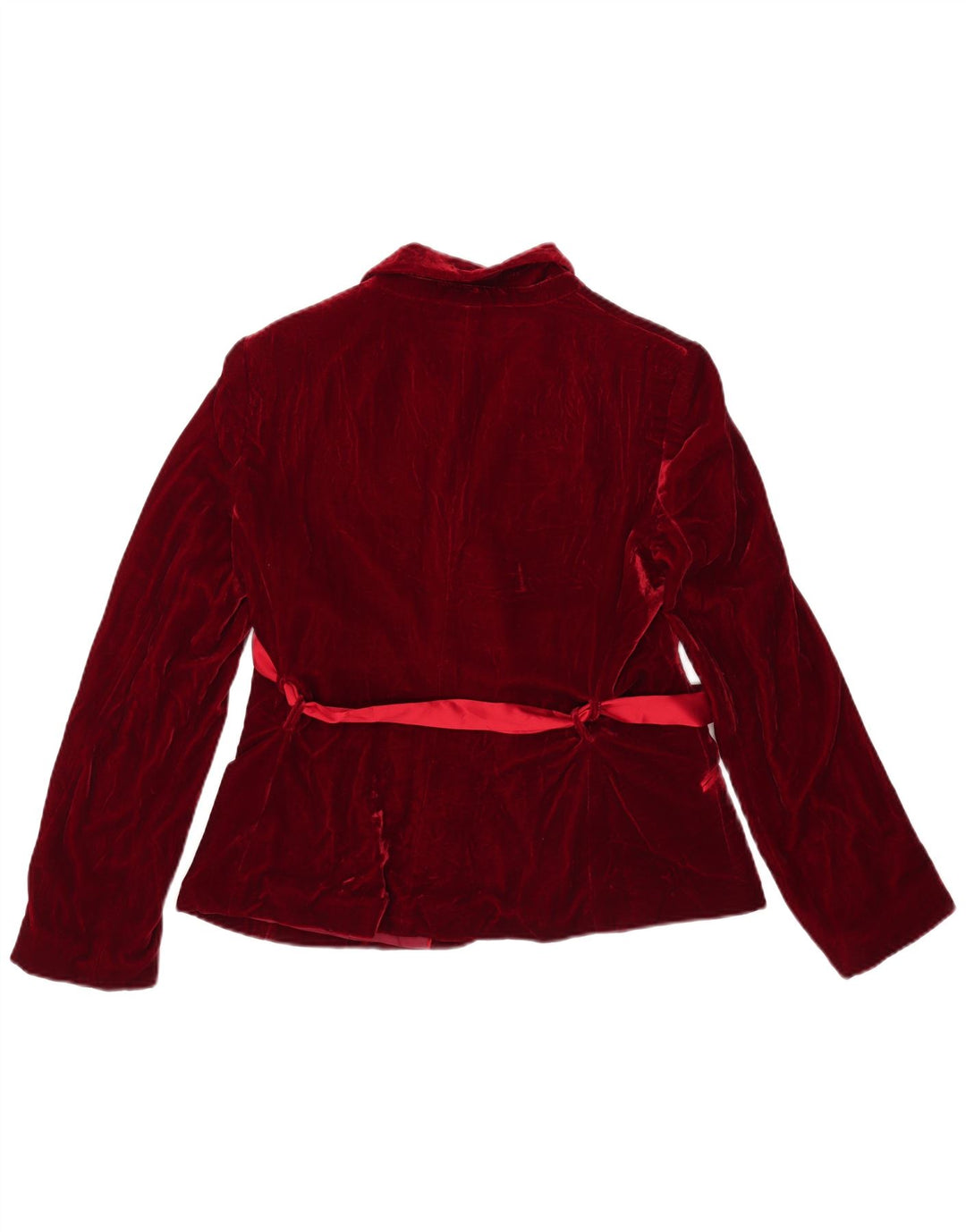 Massimo Dutti Womens 1 Button Velvet Blazer Jacket EU 44 XL Red Viscose