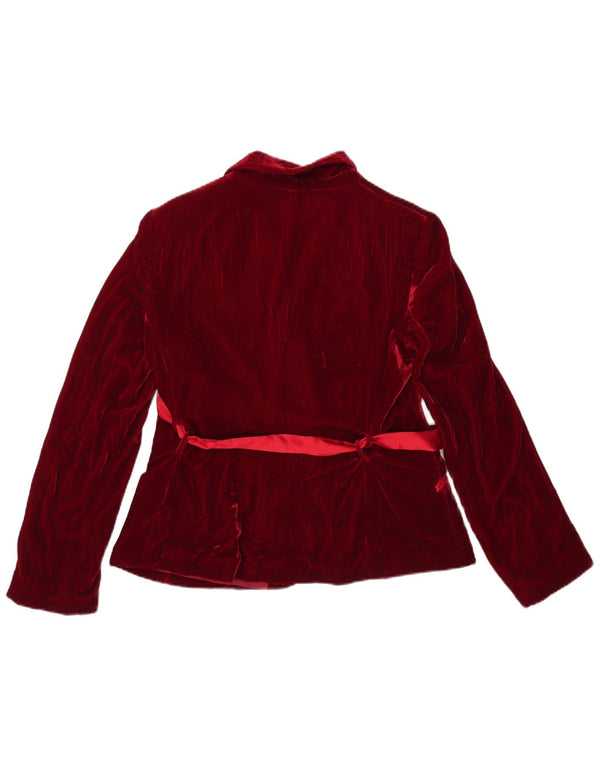 Massimo Dutti Womens 1 Button Velvet Blazer Jacket EU 44 XL Red Viscose