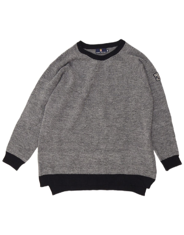 Marina Militare Damen-Pullover mit U-Boot-Ausschnitt, UK 14, mittelgraues Acryl