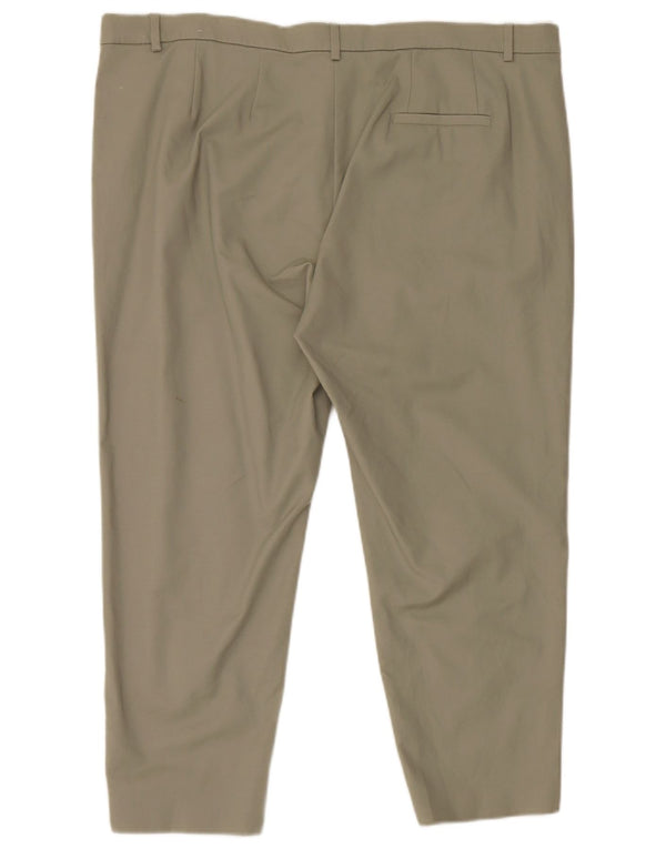 Marks & Spencer Damen Crop Chino Hose UK 22 2XL W44 L25 Grüne Baumwolle