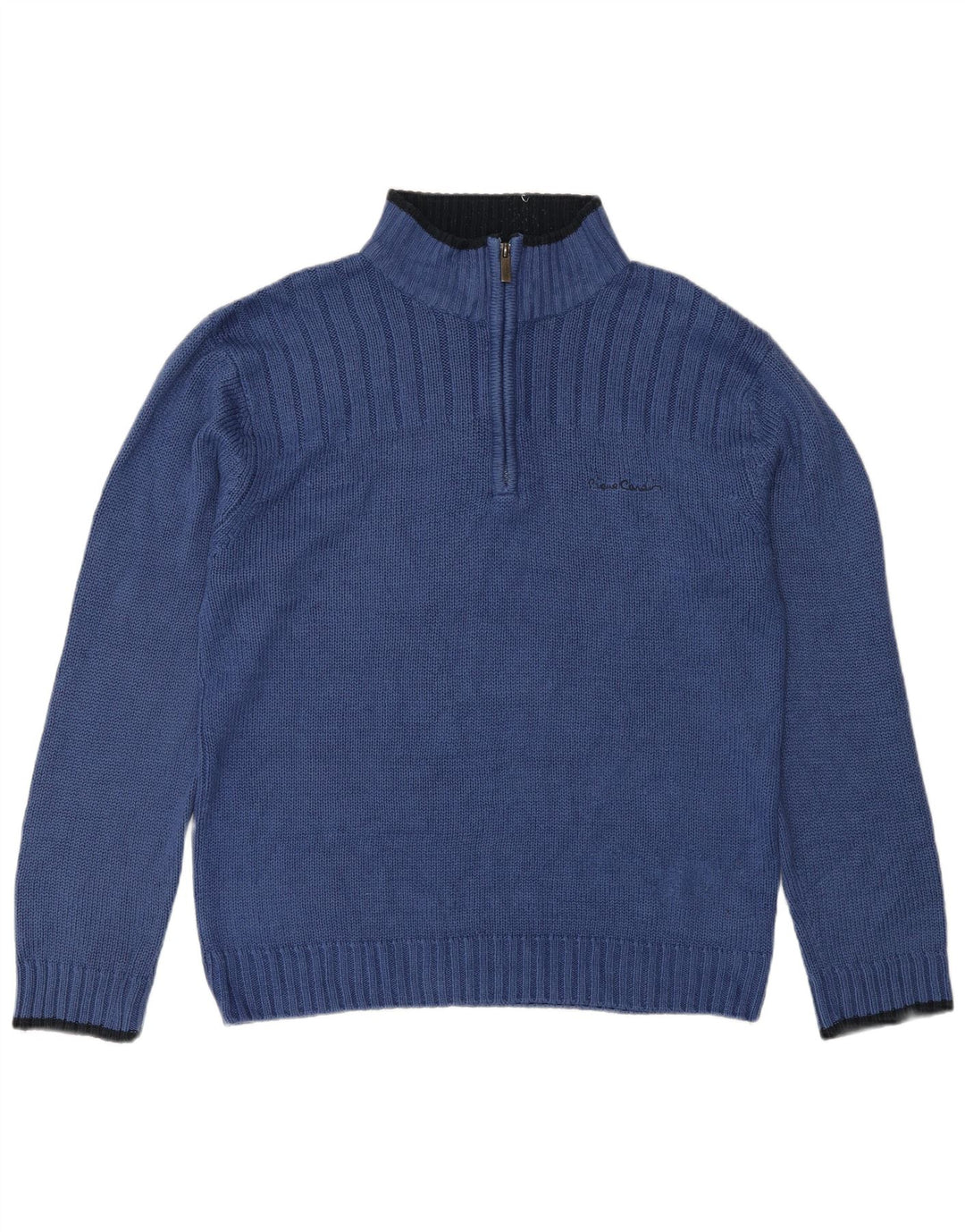 Pierre Cardin Mens Zip Neck Jumper Sweater Large Blue