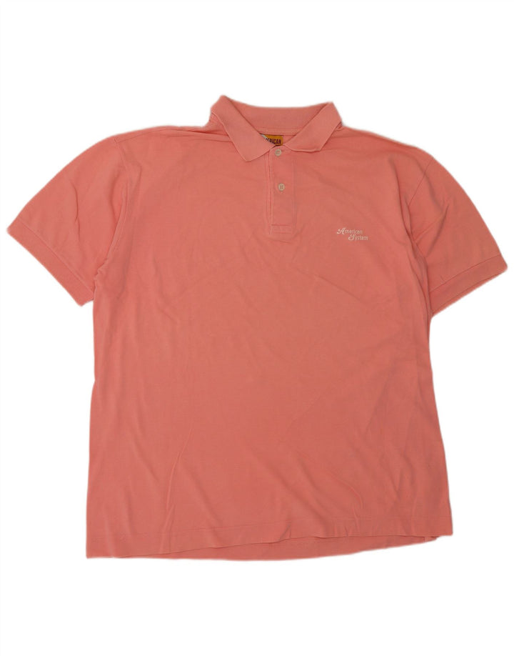 AMERICAN SYSTEM Mens Polo Shirt Large Pink