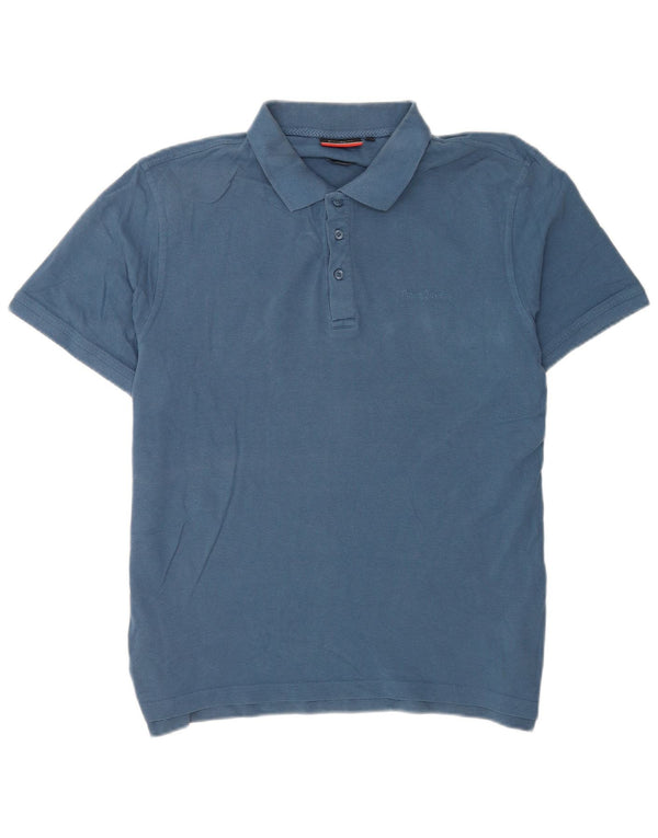 Męska koszulka polo z krótkim rękawem Pierre Cardin, 2XL, niebieska bawełna