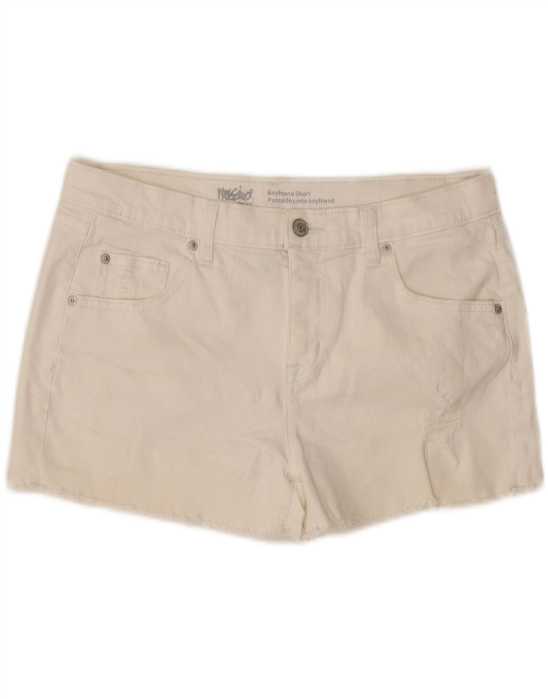 MOSSIMO Womens Boyfriend Denim Shorts US 10 Medium W30 White Cotton Vintage Mossimo and Second-Hand Mossimo from Messina Hembry 