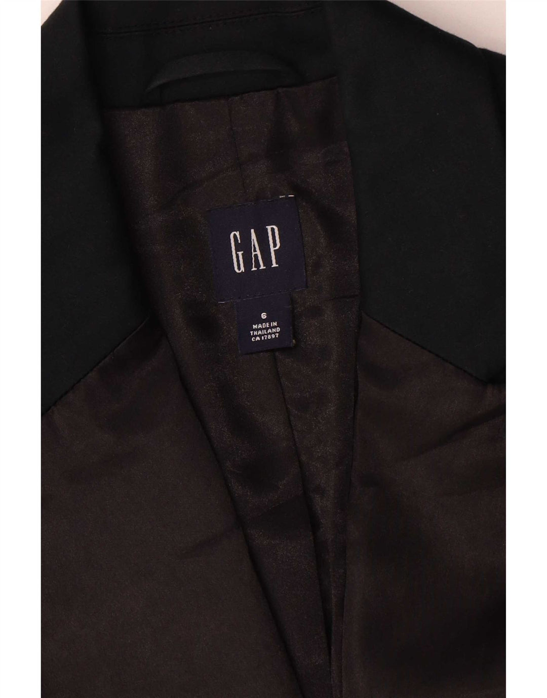 Gap Womens 1 Button Blazer Jacket US 6 Medium Navy Blue Cotton