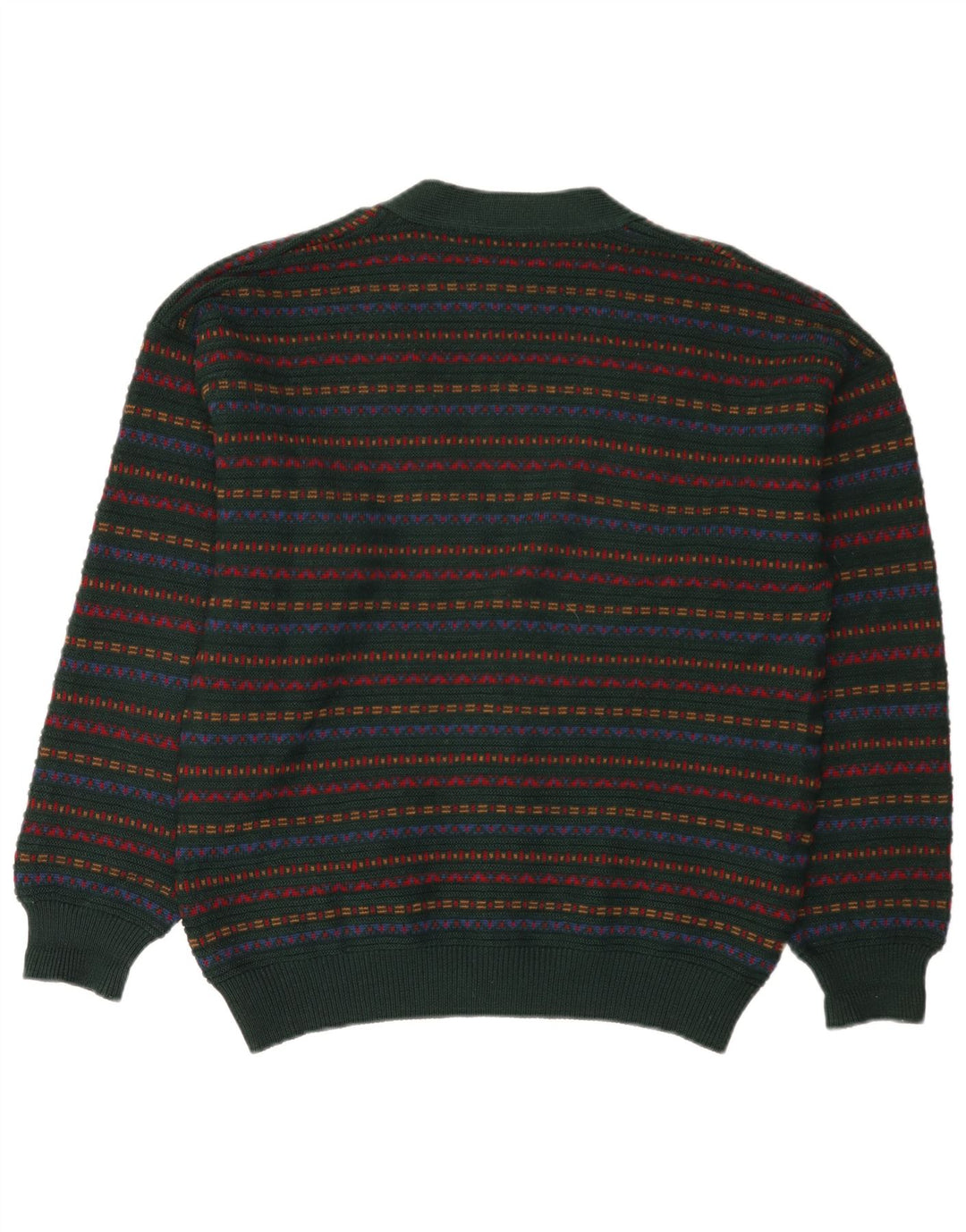Maglione Cardigan Uomo Il Granchio Lana a Righe Verde Medio