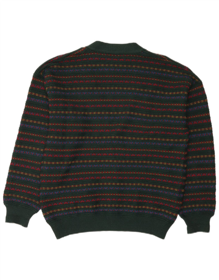 Maglione Cardigan Uomo Il Granchio Lana a Righe Verde Medio