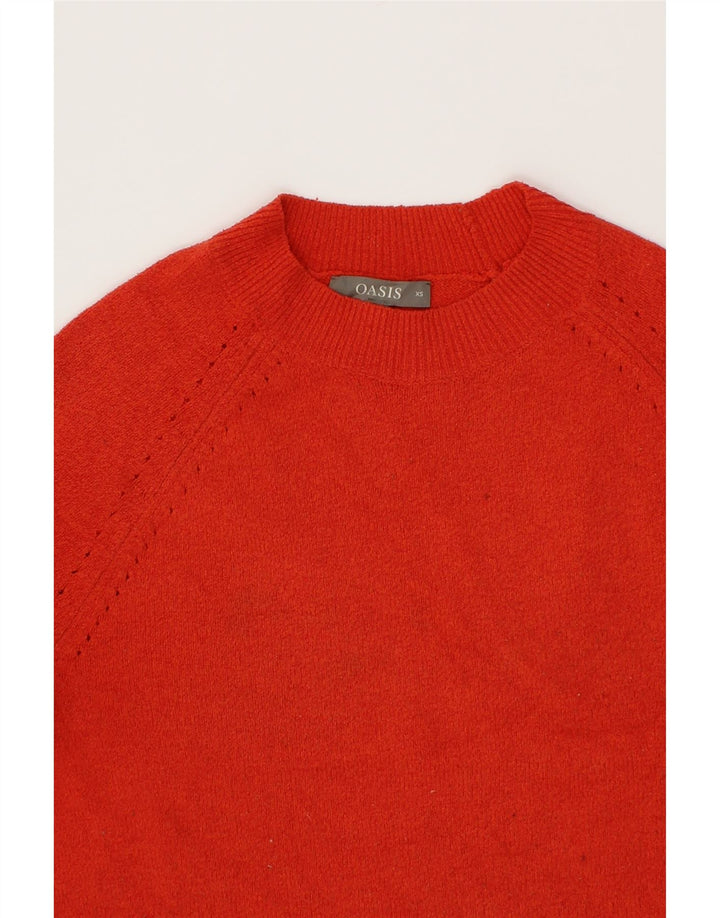 OASIS Womens Oversized Crew Neck Jumper Sweater UK 6 XS Red Polyester Vintage Oasis and Second-Hand Oasis from Messina Hembry 
