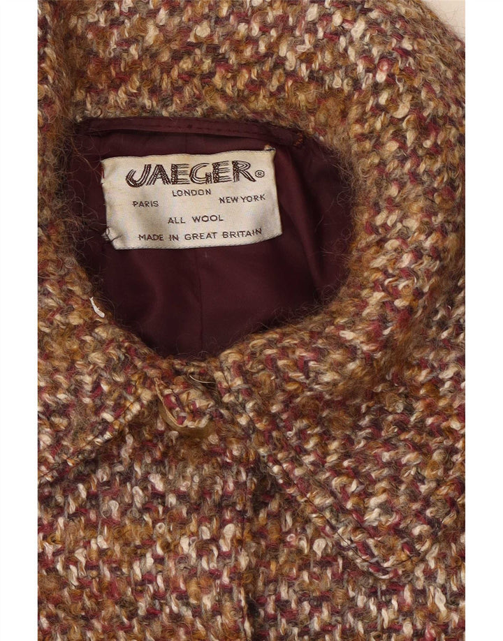Jaeger Manteau surdimensionné pour femme UK 14 Grande laine mouchetée marron