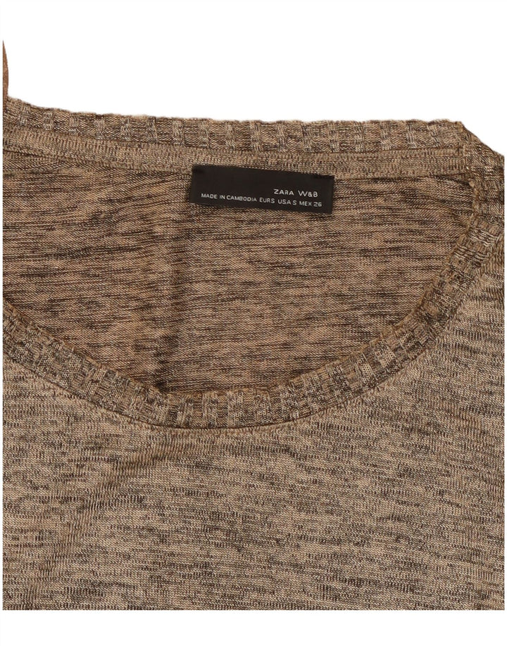 ZARA Womens Crew Neck Jumper Sweater UK 10 Small Grey