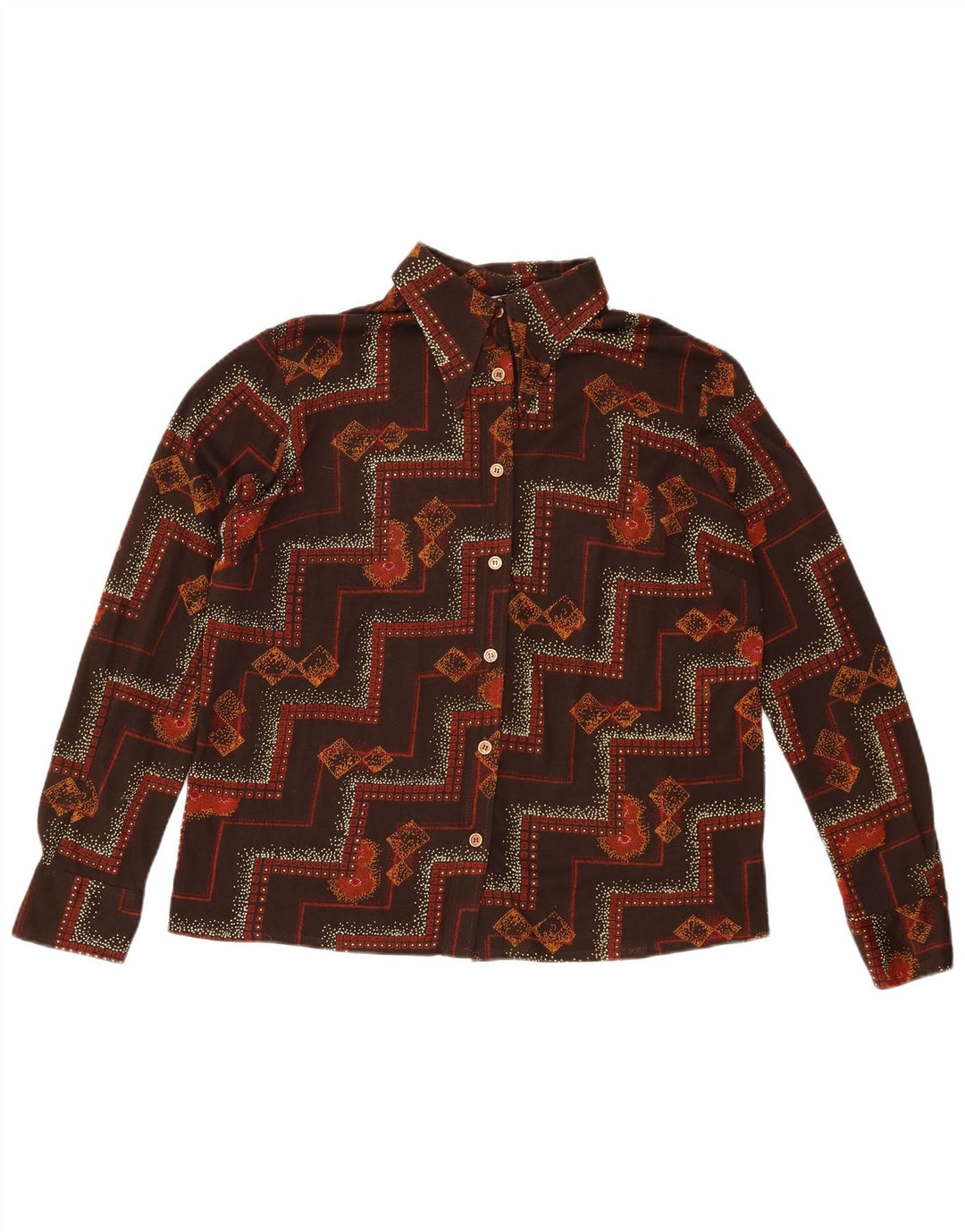 Creation Dameskjorte IT 48 Medium Brun Geometrisk Akryl