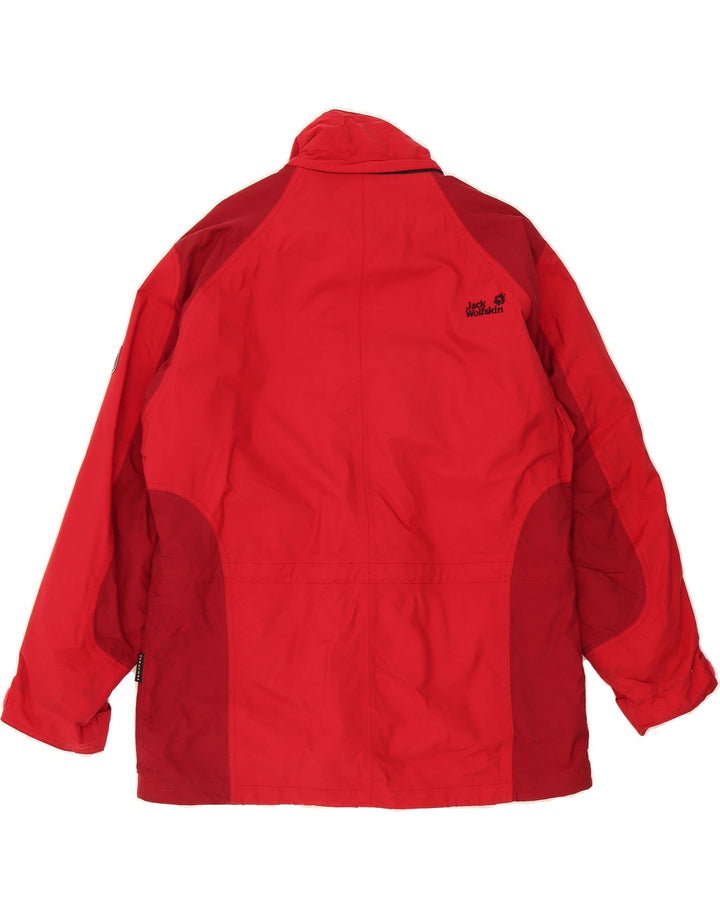 JACK WOLFSKIN Womens Oversized Windbreaker Jacket UK 18 XL Red Colourblock Vintage Jack Wolfskin and Second-Hand Jack Wolfskin from Messina Hembry 