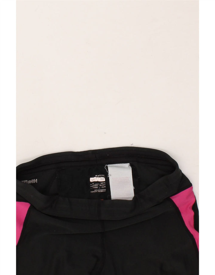 NIKE Womens Sport Shorts UK 10/12 Medium Black Colourblock Polyester Vintage Nike and Second-Hand Nike from Messina Hembry 