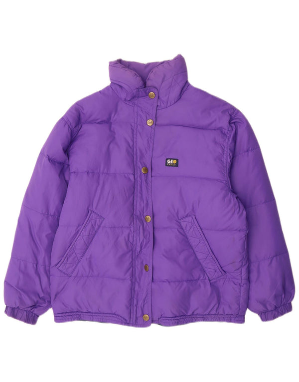 Geo Spirit Womens Padded Jacket IT 42 Medium Purple Polyamide