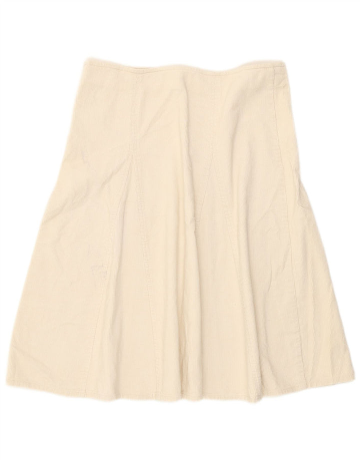 Zara Womens Corduroy Skirt Medium W28  White Cotton