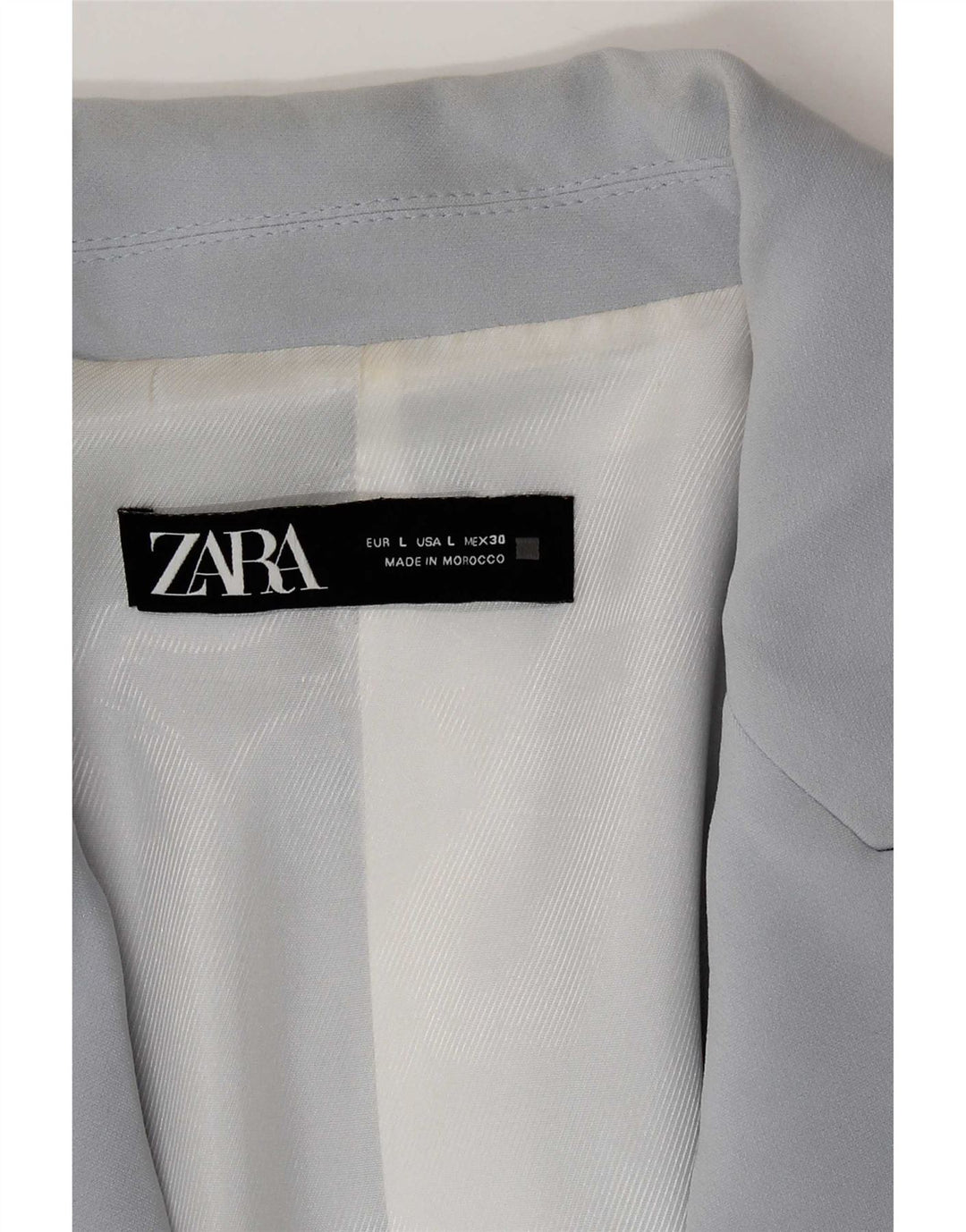Zara Womens 3/4 Sleeve Open Blazer Jacket UK 16 Large Blue