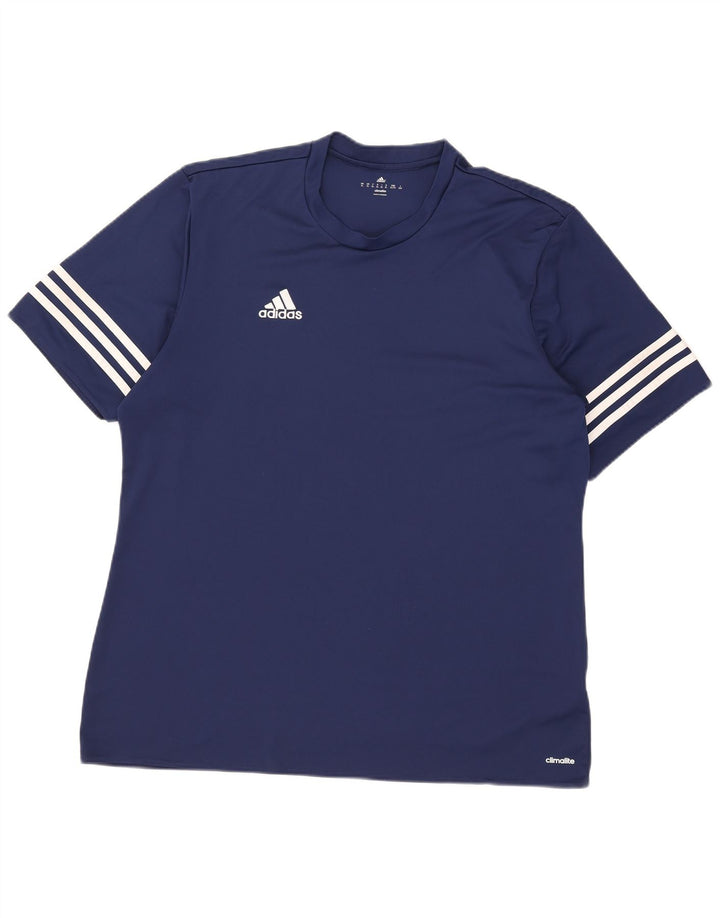 Adidas Mens Climalite T-Shirt Top XL Navy Blue Polyester