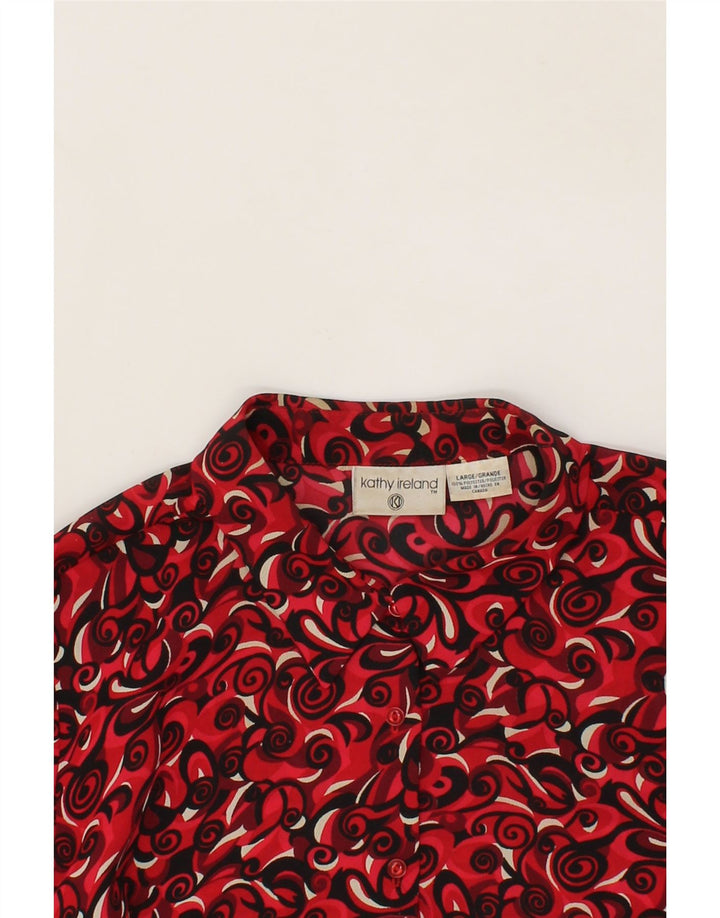 KATHY Womens Shirt Blouse UK 14 Large Red Paisley Polyester Vintage Kathy and Second-Hand Kathy from Messina Hembry 