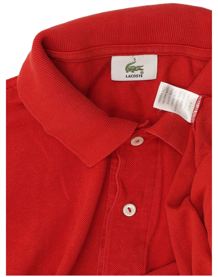 Lacoste Mens Polo Shirt Size 5 Large Red Cotton