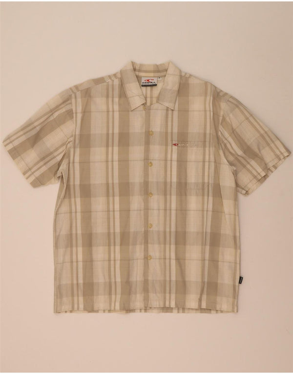 O'Neill Chemise à manches courtes homme en coton à carreaux beige moyen