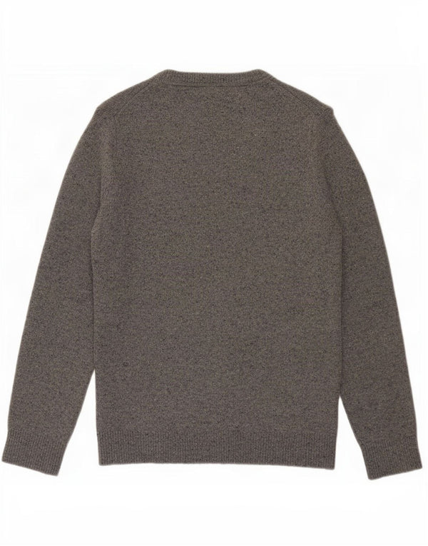 Tommy Hilfiger Mens Crew Neck Jumper Sweater Medium Grey Flecked Lambswool