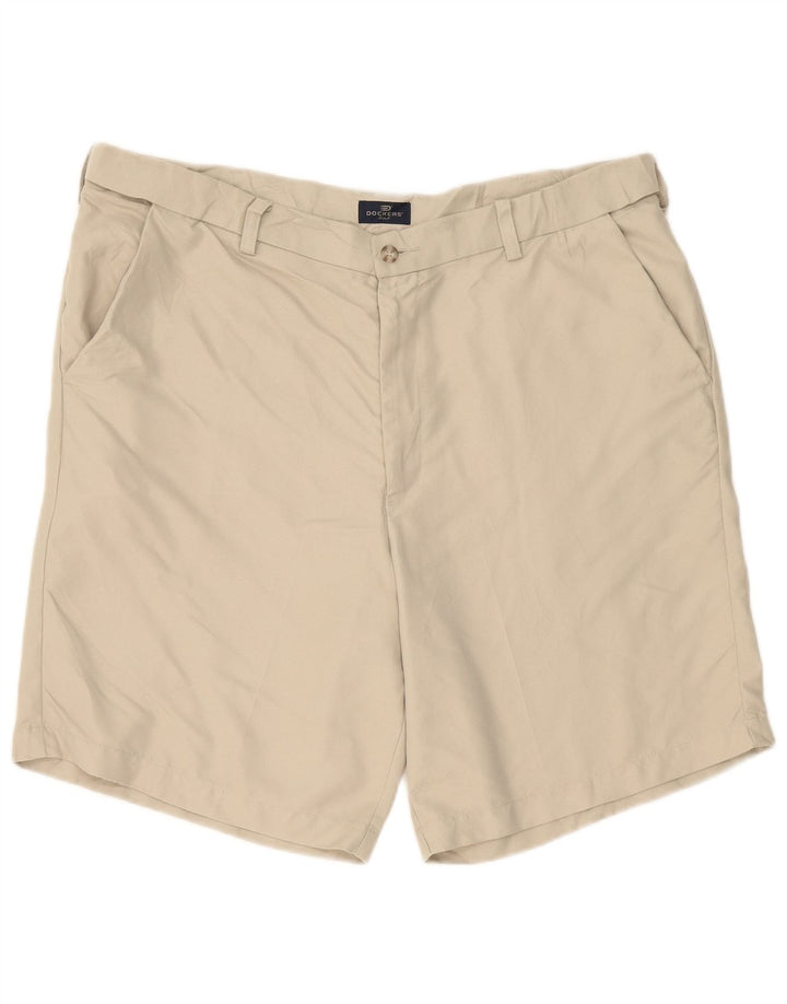 DOCKERS Mens Relaxed Fit Chino Shorts W38 XL Beige Polyester