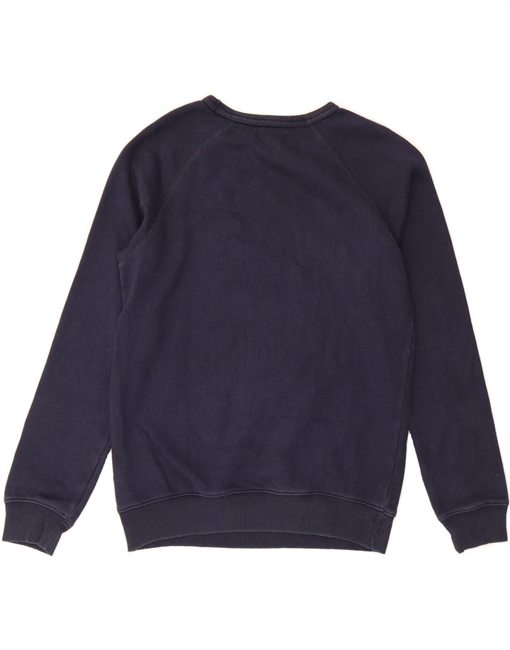 ADIDAS Mens Graphic Sweatshirt Jumper Small Navy Blue Cotton Vintage Adidas and Second-Hand Adidas from Messina Hembry 