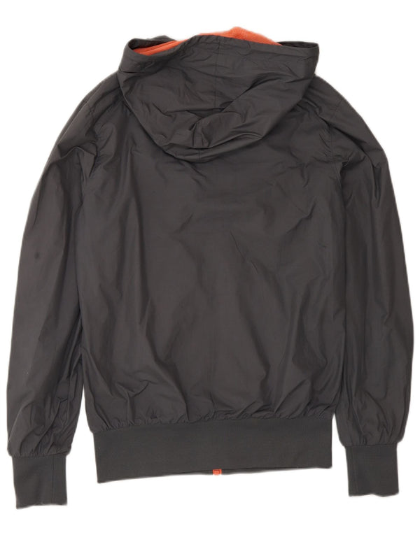 Nike Womens Hooded Rain Jacket UK 10 Small Grey Polyester Sports