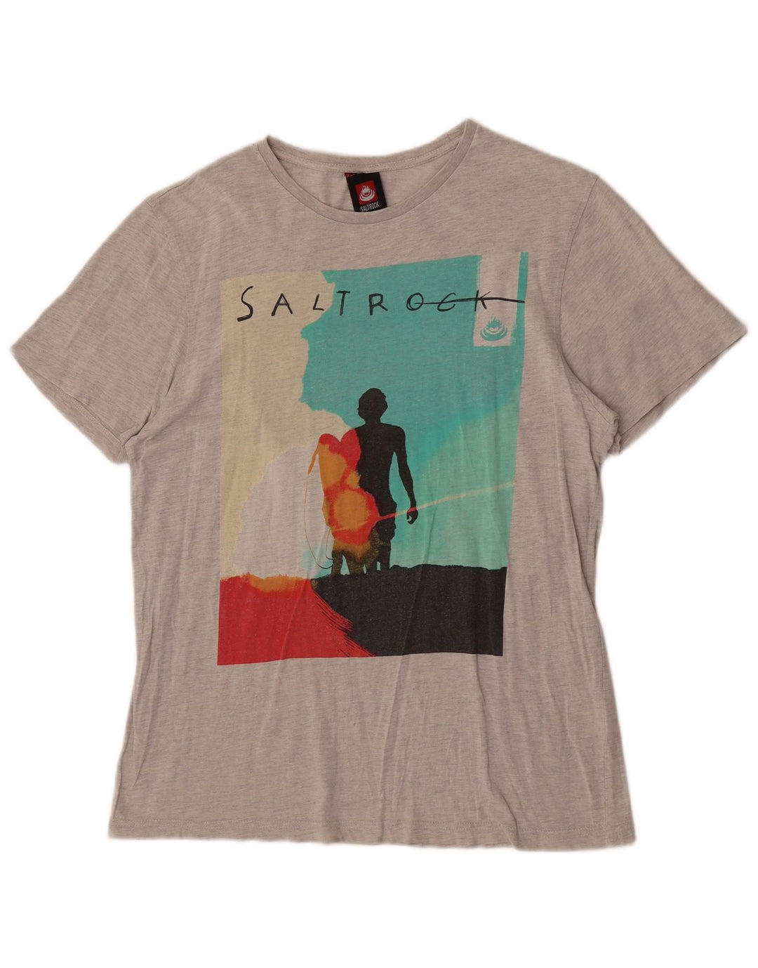 Saltrock Mens Graphic T-Shirt Top Medium Grey Cotton