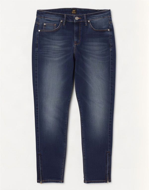 Vaqueros Lee Scarlett Crop Skinny para Mujer W31 L27 Azul Marino