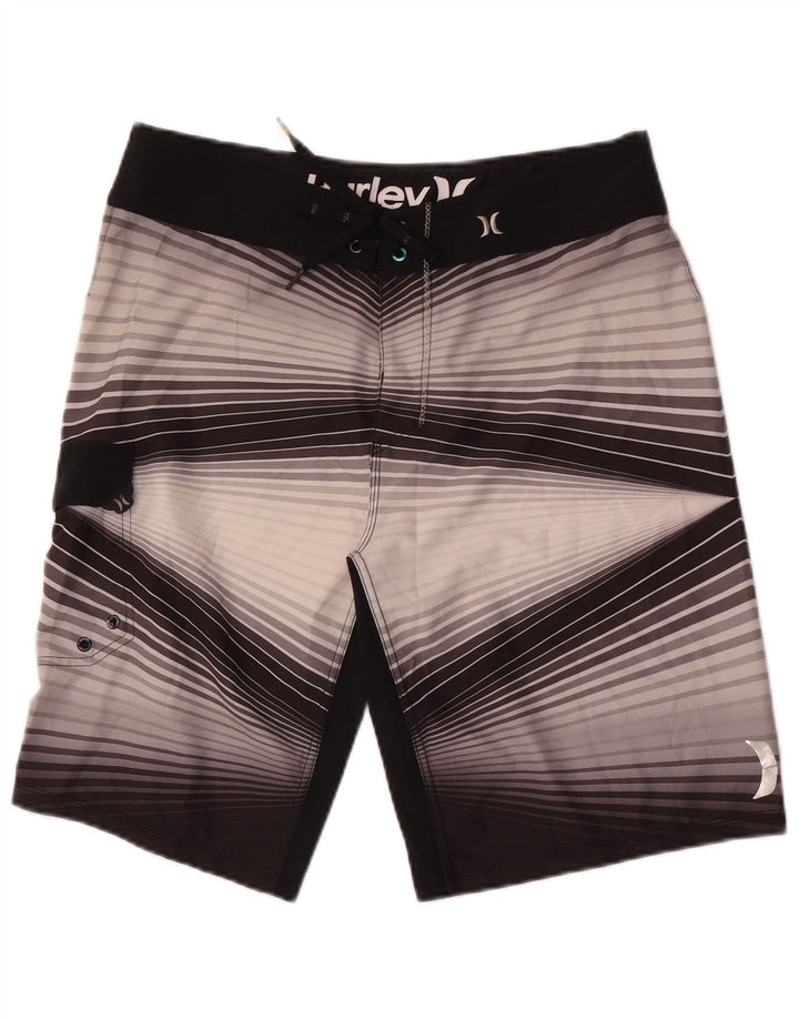 Harley Mens Swimming Shorts Medium  Multicoloured Striped Polyester
