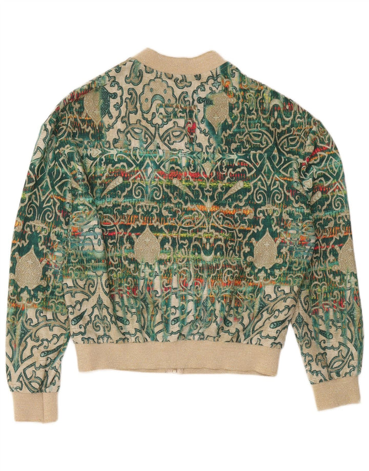 Jaqueta bomber feminina vintage EU 38 Paisley verde médio