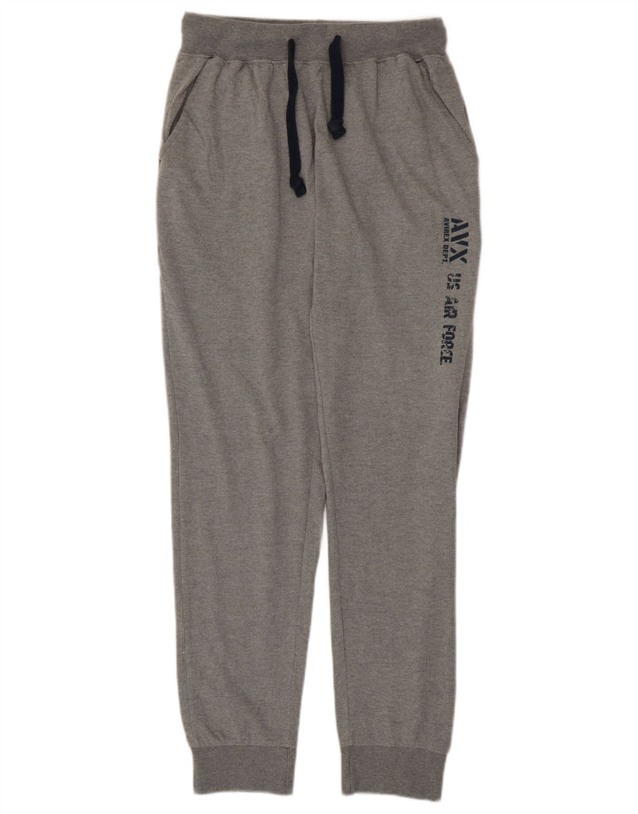 AVIREX Mens Graphic Tracksuit Trousers Joggers Large Grey