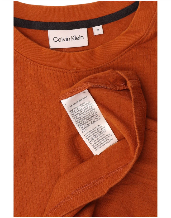 Calvin Klein Mens T-Shirt Top Medium Orange Cotton