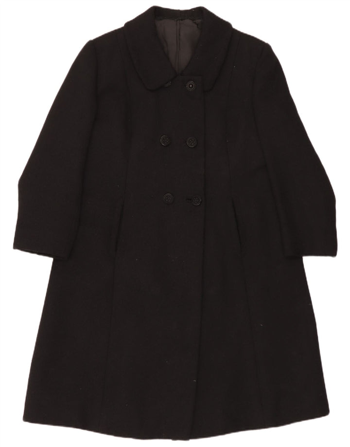 Cappotto doppiopetto vintage da donna UK 14 medio nero
