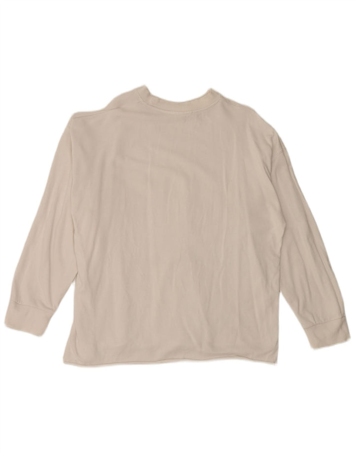 Zara Womens Oversized Sweatshirt Jumper UK 10 Small White Cotton