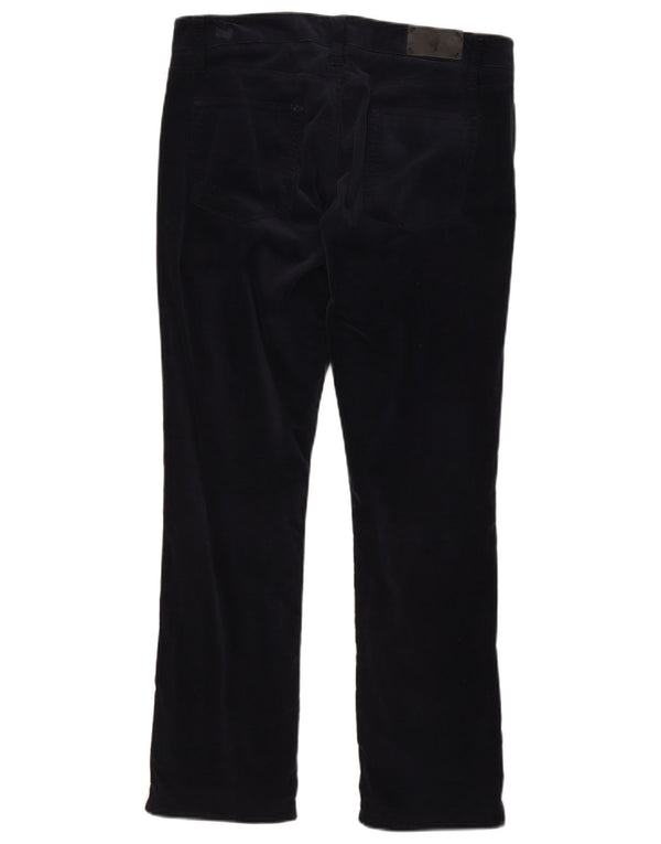 Marlboro Classics Womens Straight Velvet Casual Trousers W32 L29 Navy Blue