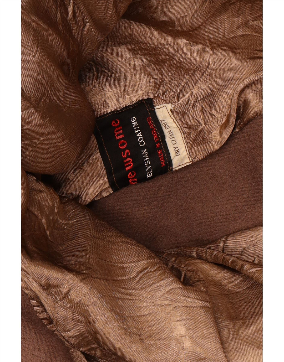 VINTAGE Womens Double Breasted Overcoat UK 16 Large Brown